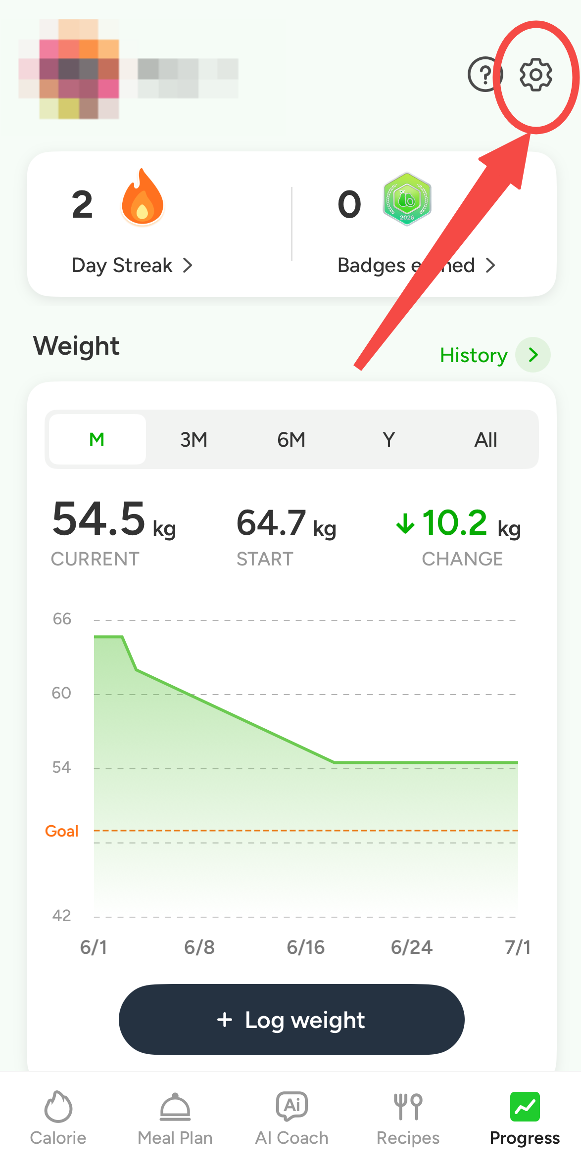 CaloCare food amount editing control