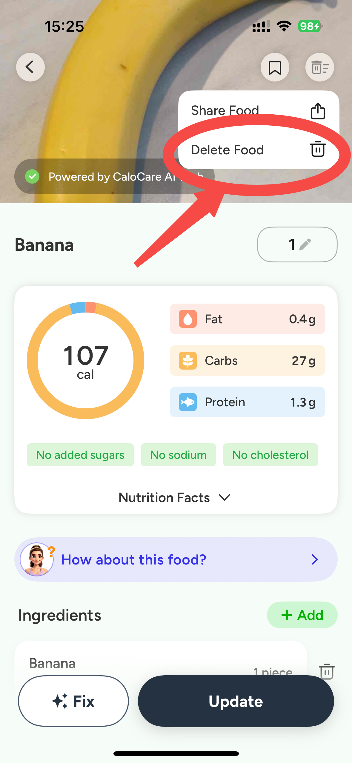 CaloCare nutrition plan selector
