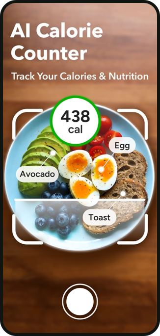 CaloCare AI photo recognition screen