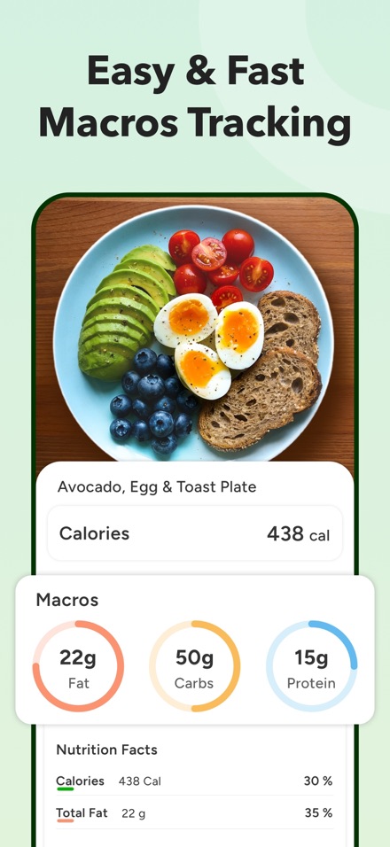 CaloCare macro tracking screen